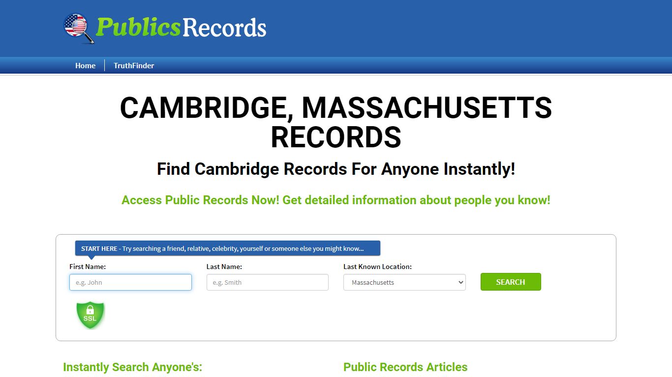 Find Cambridge, Massachusetts Records!